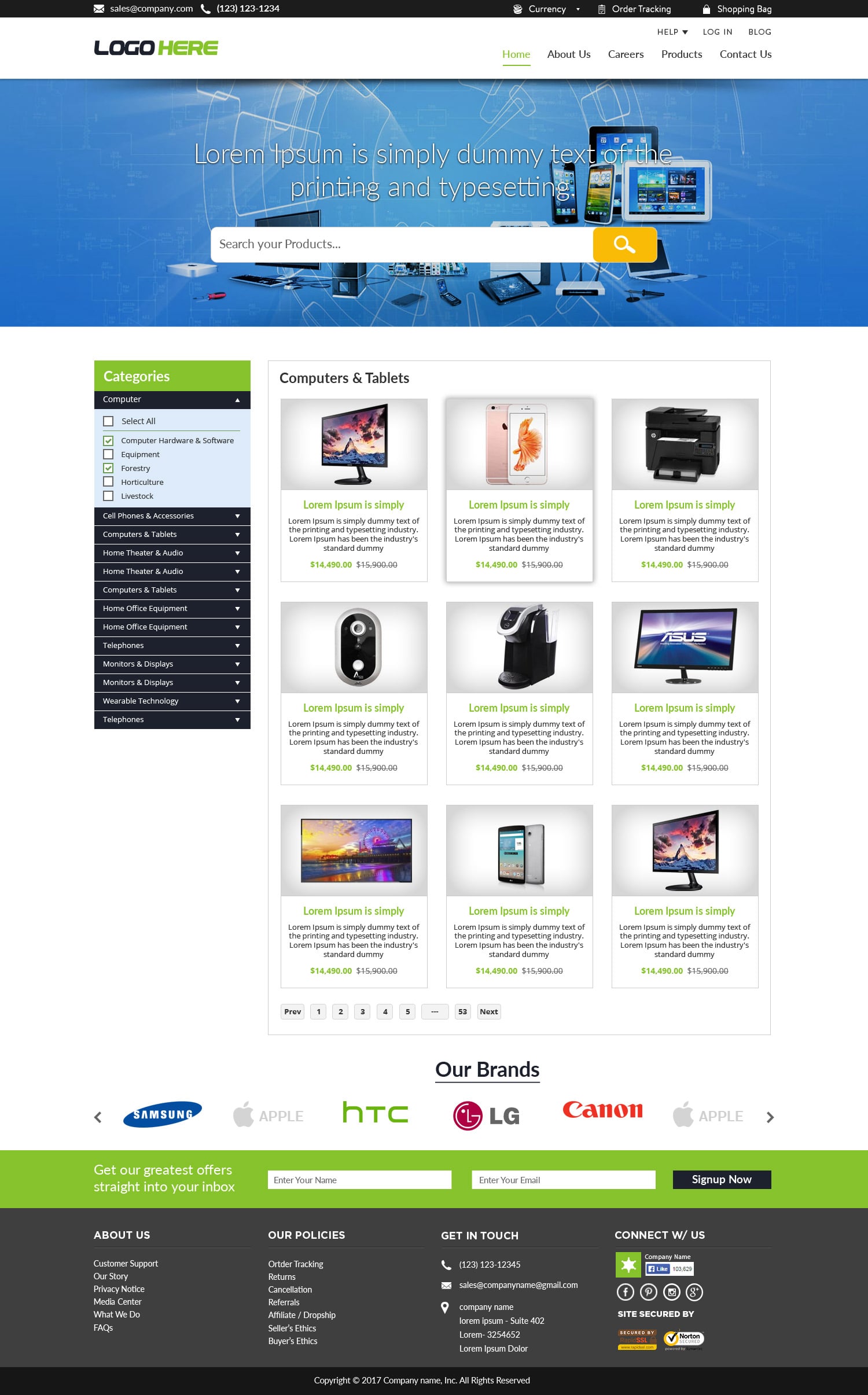  free Ecommerce Website Templates Free Psd Design