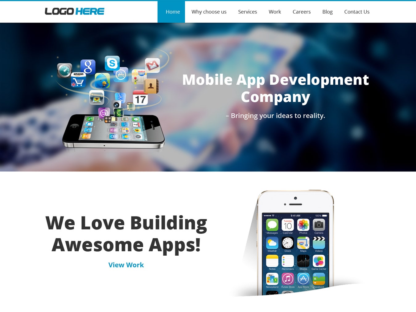 Mobile app development company website template