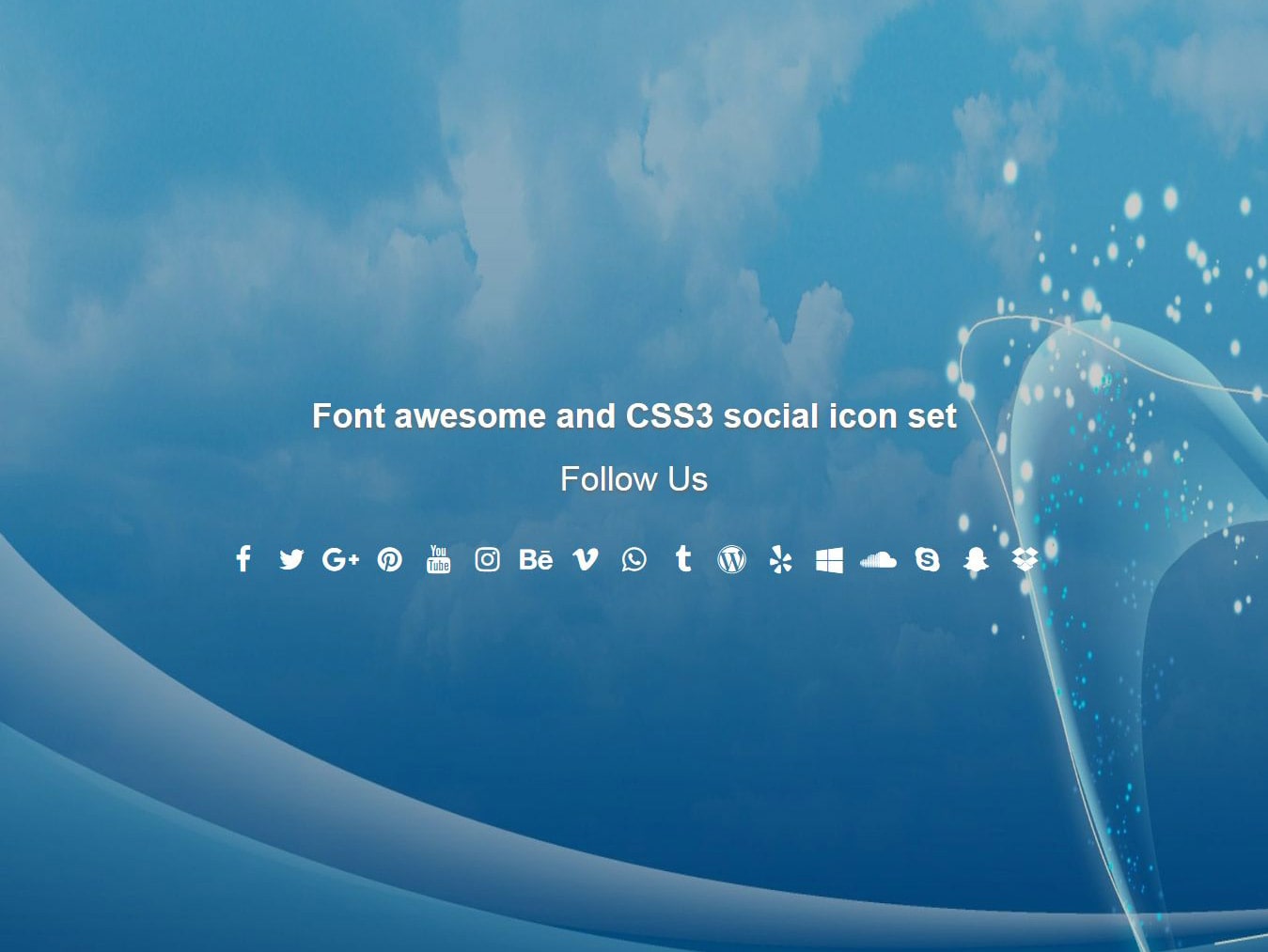 Font awesome and css3 social icon set