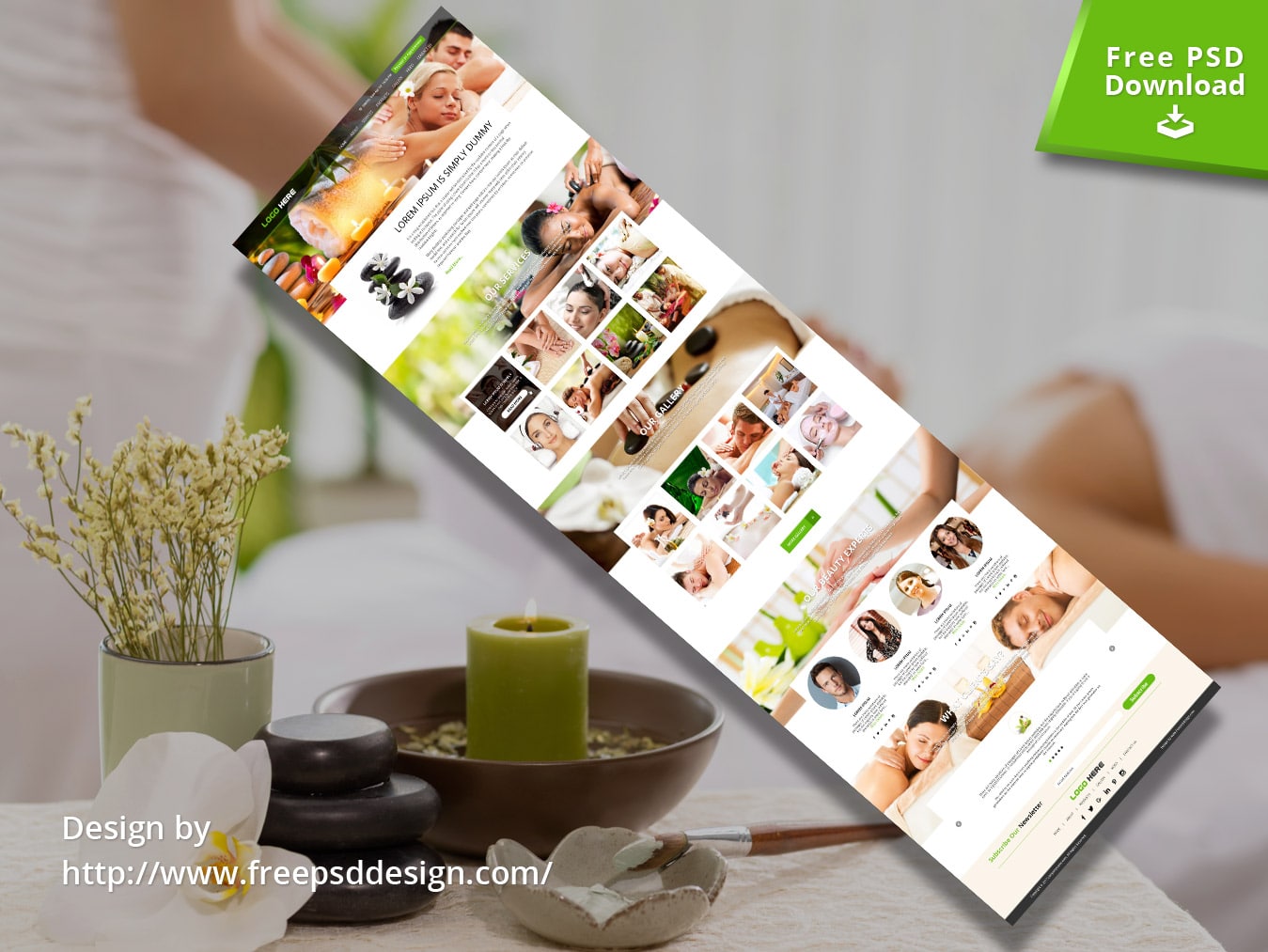 Natural Spa Saloon Website Design PSD Template