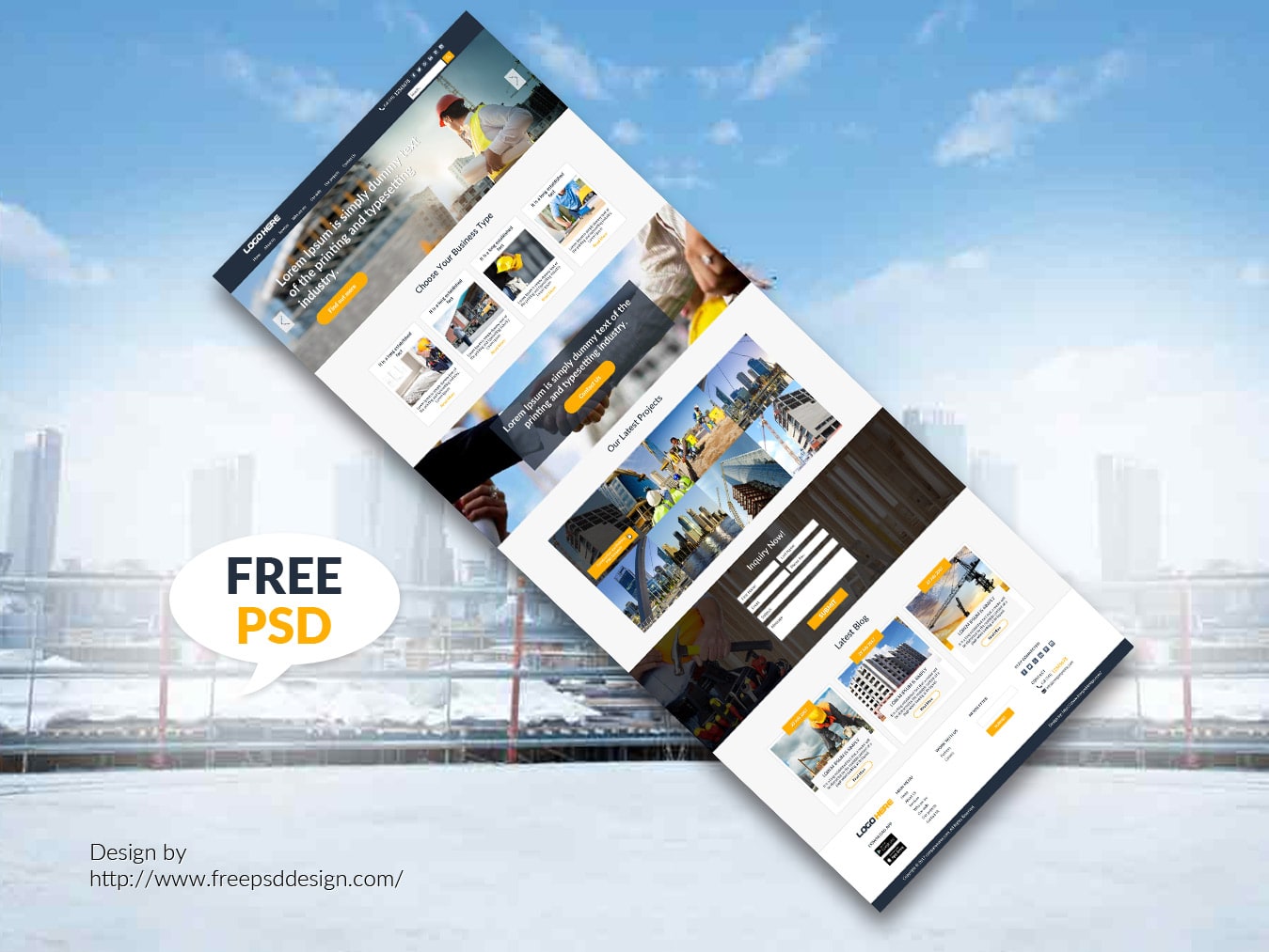 Construction website template design