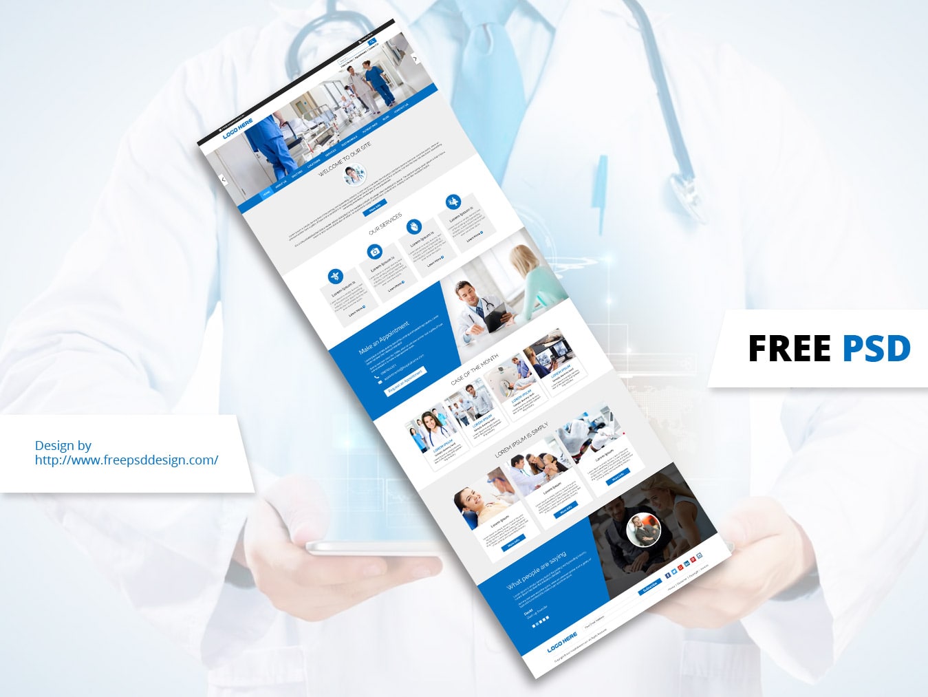 Hospital website template free psd