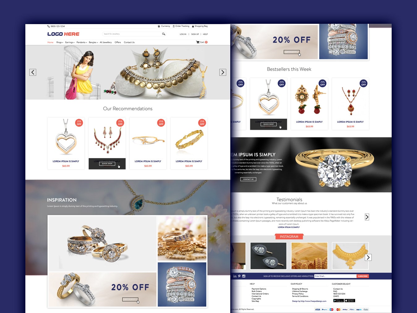 Online Jewelry Store PSD design