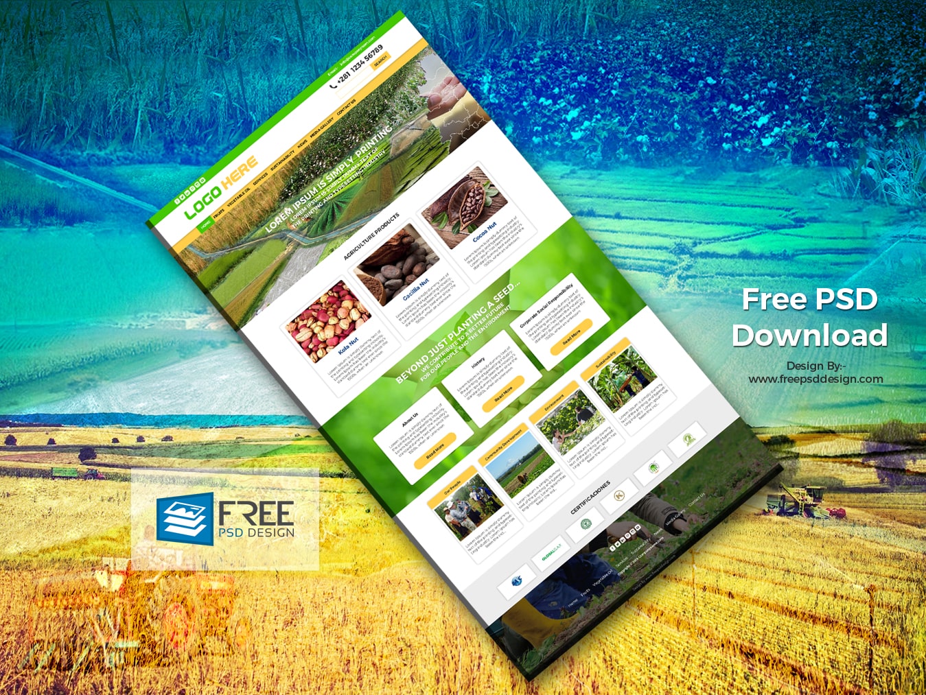 Agriculture website template free psd file