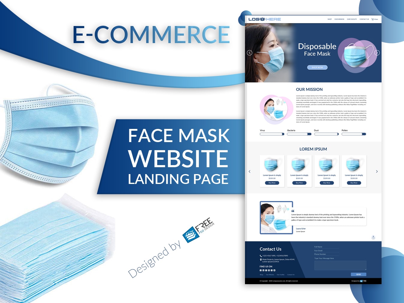 Face mask  website  landing page | E-commerce